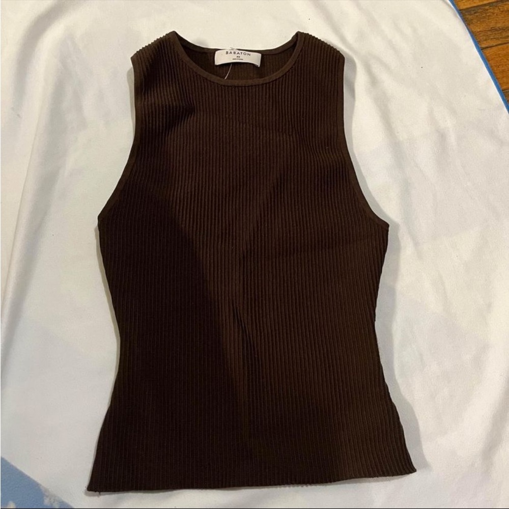 Babaton sculpt knit racer tank